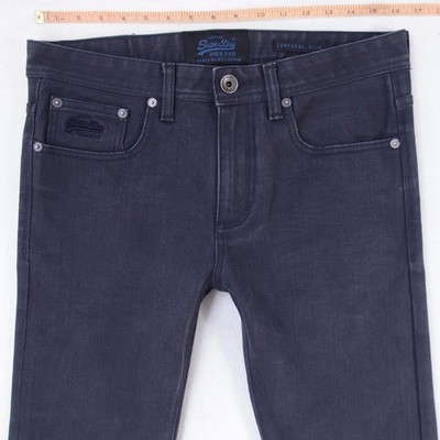 Herrens SuperDry CORPORAL SLIM Gerades Bein Elasthan Grau Jeans W32 L32