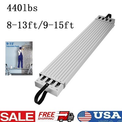 8-13ft/9-15ft Adjustable Aluminum Extension Plank 440lb Capacity Scaffold Ladder