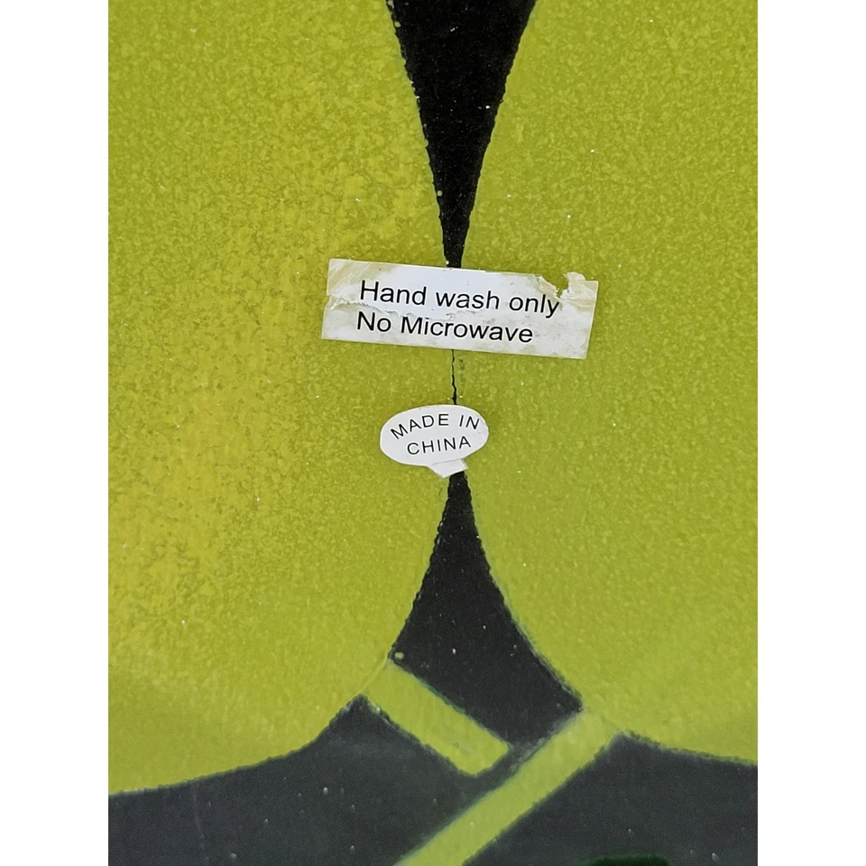 Lindo Plato Cuadrado de Vidrio Dos Pollitos Amarillos Primavera Pascua Decoración Foto 3 de 4