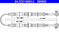 Bremsseil Seilzug Feststellbremse Ate 24.3727-0503.2 FüR Y10 Seat Autobianchi