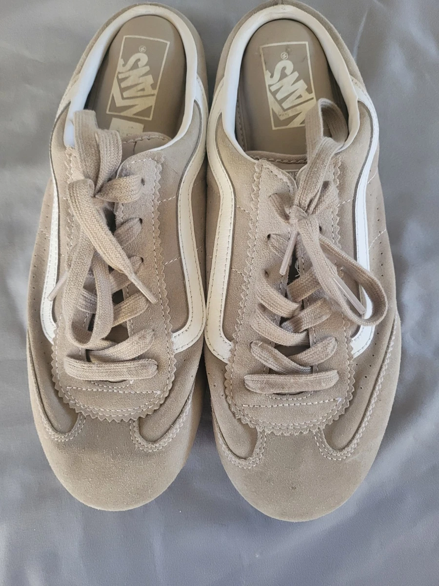 Womens Brown Leather Vans Super Low Pro Shoes Mules Size 10