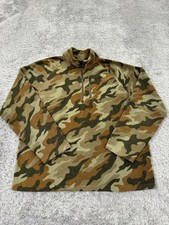 Starter Sweater Men Large Camo Fleece 1/4 Zip Mock Neck Pullover Hunting Vtg 90s
