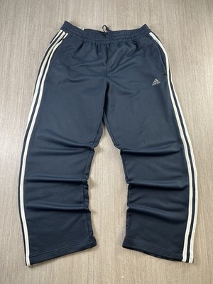 Adidas Herren Trainingshose offener Saum 3-Streifen dunkelblau Gr. M Warm Up Stadium