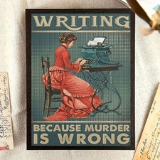 Framed Canvas  Vintage Woman Typewriter Funny Writer Quote Retro Decor thumbnail