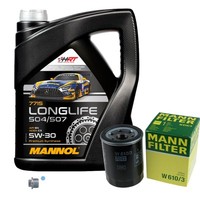 MANN-FILTER Inspektionspaket Mannol 5L Longlife 5W-30 FüR Mitsubishi Mirage
