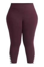 Women's Darkest Plum Terra  Sky Capri Ladder Leggings, 22" Inseam Plus Size 4x