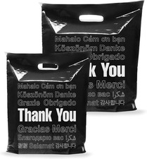 2 Packs Bundle 20" x 20" x 2 mil thick - 2 x 100 Thank You Plastic Merchandise