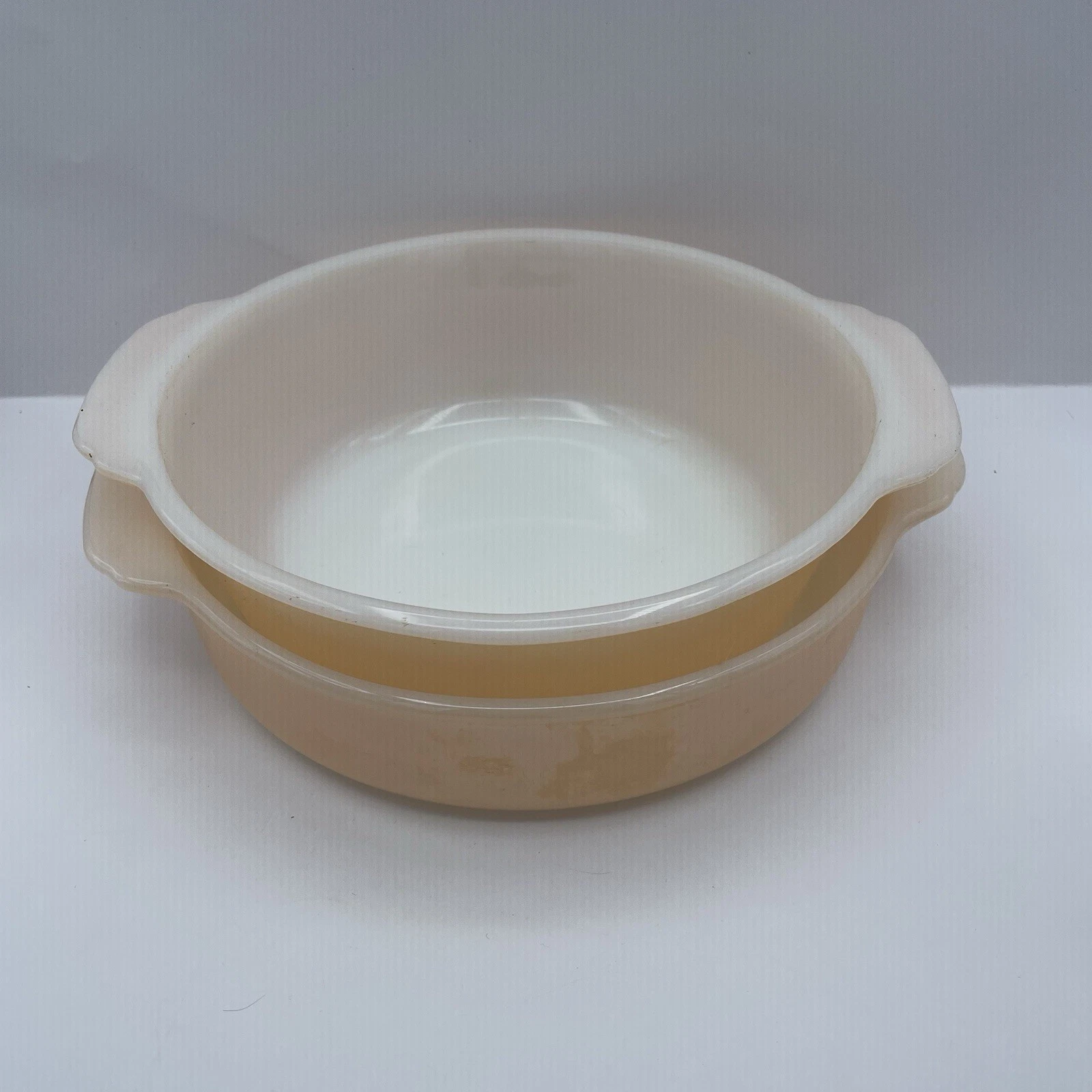 Vintage Ceramic Dish Cookware Ovenware Bakeware Baking Pan White Orange Set Of 2