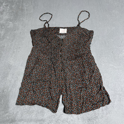 Y2K Quiksilver Cami Top Womens Small Button Front Beach Surf Boho Dainty