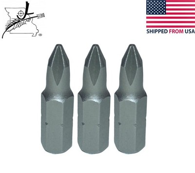 3x PH1 Phillips #1 Driver Bits 1/4'' Hex Screwdriver Drill Driver Bit 25mm Long