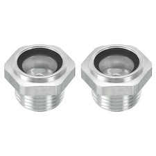 Air Compressor Oil Sight Glass, 2 Pack 1/2" NPT Aluminum Oil Liquid Level Gauge