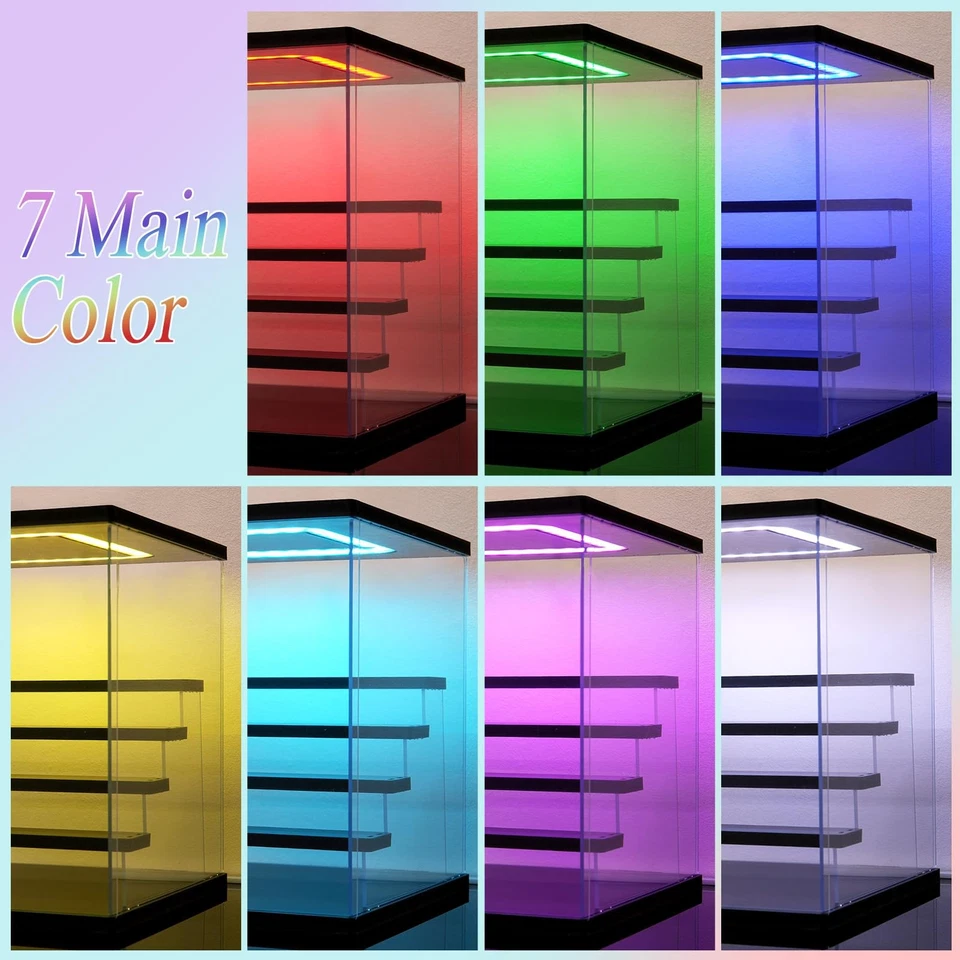 Clear Acrylic Display Case with Light , 5 Tier Multiple Color Lights Display ... - Image 4 of 4