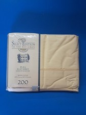 Select Edition Full Flat Sheet Buttercream 200TC Cotton Blend Made in USA NOS