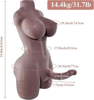 Shemale Sex Doll Torso with Realistic Dildo Breasts and Anal, Lifelike