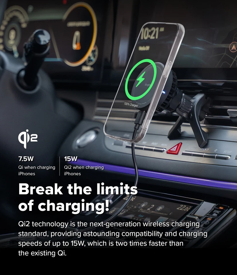 Ringke Qi2 [Peltier] Magnetic Car Phone Charger Holder Dashboard Phone Mount - Image 2 of 4