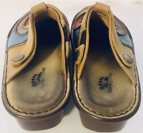 Spring Step Lollipop Leather Multi Colored Clog Mule Shoe Sze Eur 37 US 6 M EUC - Picture 4 of 10