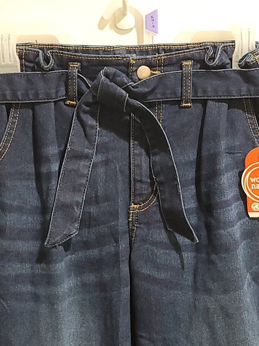Wonder Nation Girls Wide Leg Elastic Waist Denim Jeans Size XL/XG 14-16- NWT b1 - Picture 3 of 11