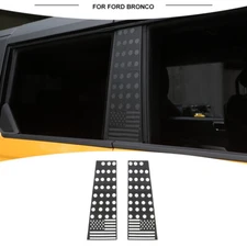 Carbon Fiber Window B pillar Post Protect Decor Cover Trim For Ford Bronco 2021+