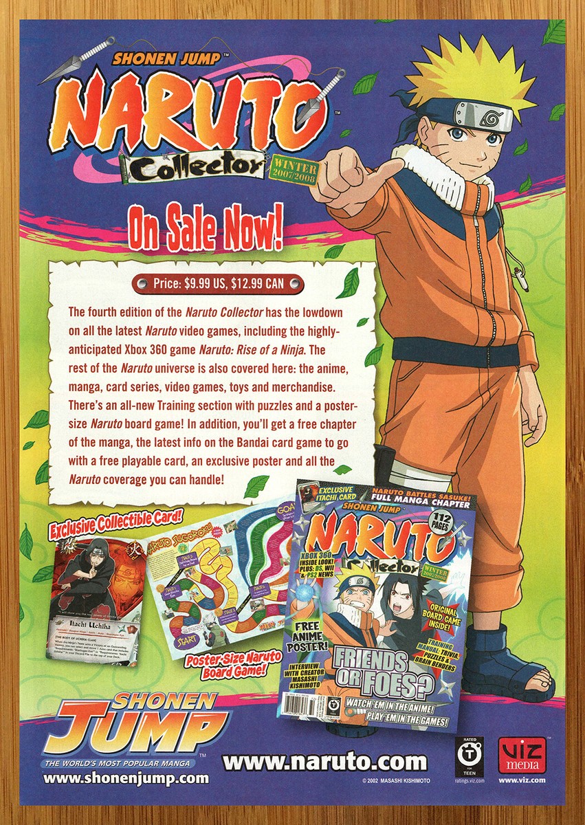 2006 Shonen Jump Naruto Collector Magazine Vintage Print Ad/Poster