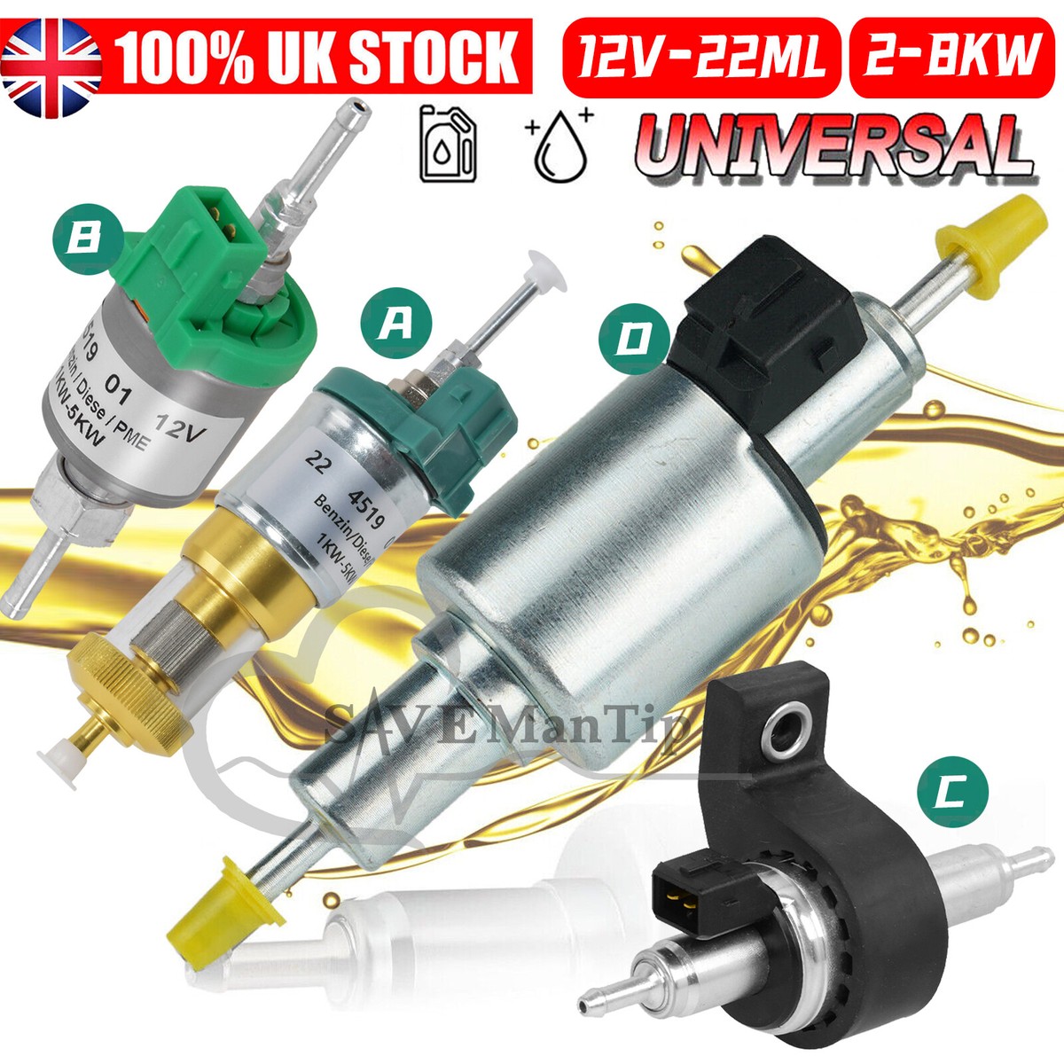 Universal Ultra Quiet 12V 2-8KW Chinese Diesel Parking Heater Fuel