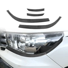 4Pcs Front Headlight Eyebrow Cover Trim For Toyota Hilux 2015-2021 Carbon Fiber