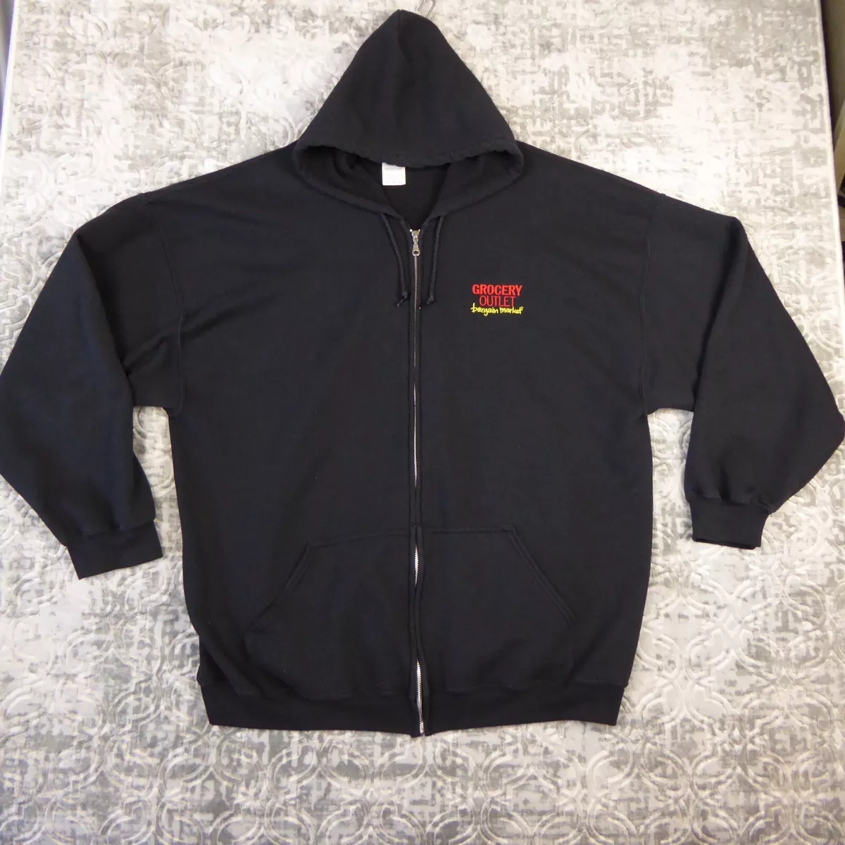 Grocery Outlet Hoodie Mens 3XL Black Full Zip Employee Sweatshirt Replacement