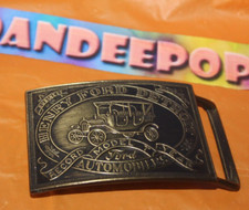 Vintage Metal Henry Ford Detroit Automobile Record Model T Year Buckle