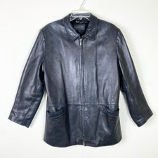 Vintage Golden Bear San Francisco Black Zip Up Leather Jacket Size L