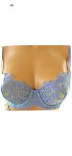 Victorias Secret bra 34C unlined lilac lace turquoise teal push up retired