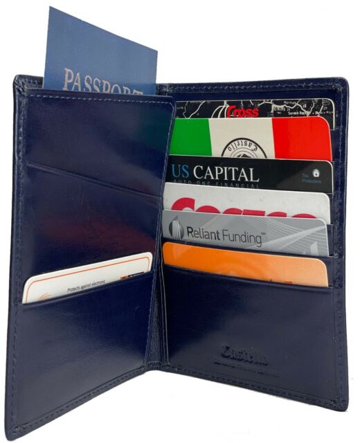 Castello Navy Blue Passport Wallet