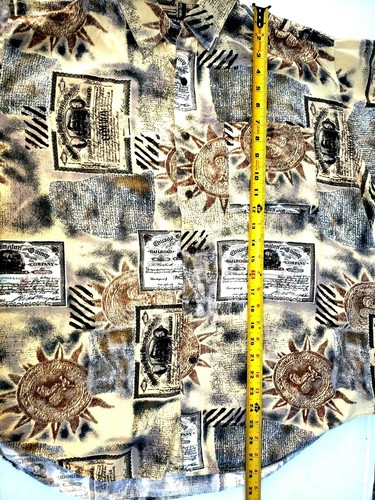 Roundtree & Yorke Mens Short Sleeve Button Up Chicago Railroad Shirt Size L Tan - Picture 8 of 8