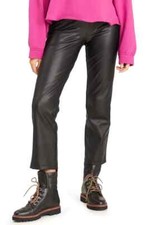  129 New Sanctuary Black soft faux leather fleece lined cropped ankle pants M