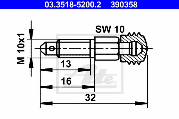 4x VÁLVULA DE TORNILLO DE VENTILACIÓN ATE PARA VW PASSAT/Wagon/CC/SEDAN/TOUAREG/MAGOTAN 1,4 L Foto 4 de 4