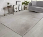 Natural Faux RABBIT FUR Rug Soft Wool Shaggy Thick Large Rugs Carpet Mat Silver