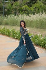 Pakistani Indian Wedding Wear Dress For Women's Ethnic Taditional Wear Long Gown