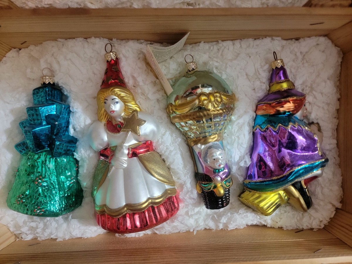 Wizard of Oz Kurt Adler Polonaise Glass Ornaments 4 PC Set Komoja