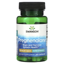 2 X Swanson, Pregnenolone, Super Strength, 50 mg, 60 Capsules