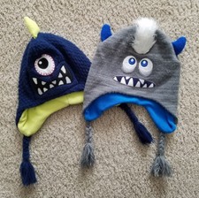 BOYS Kids One Size Monster Winter Hats SO CUTE
