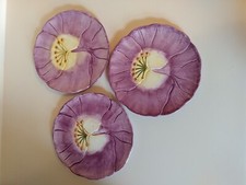 3 Vintage MANN Hand Painted Porcelain 8" plates. Pre-owned