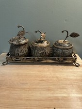 Trinket Boxes with Lids And Tray Apple Decorative Resin Weathered Wood Look