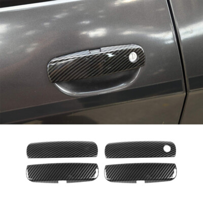 4x Door Handle Trim Cover Exterior Decor for Dodge Charger 2010-23 Carbon Fiber