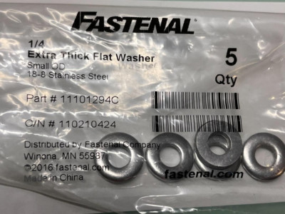1/4 Extra Thick Flat Washer GRD 18-8 Stainless Steel 5 Qty Going Nuts C19a