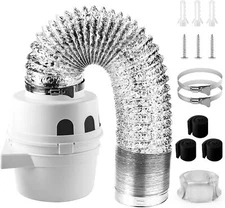 3 in 1 Indoor Dryer Vent Kit Filter Bucket for Electric Dryer with 4-Inch by 5-F