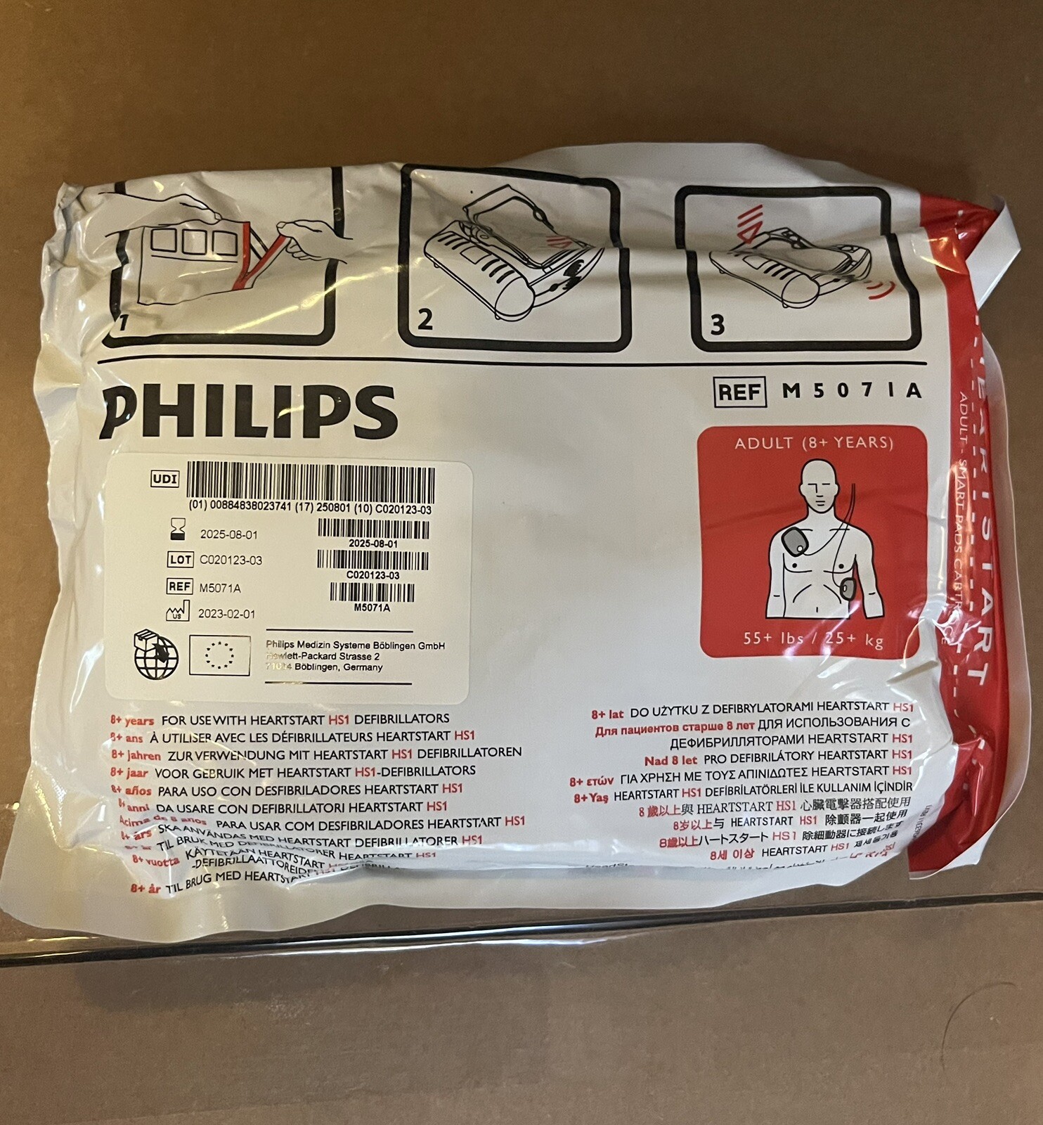 Philips HeartStart M5071A Adult Smart Pads Cartridge EXP 8012025