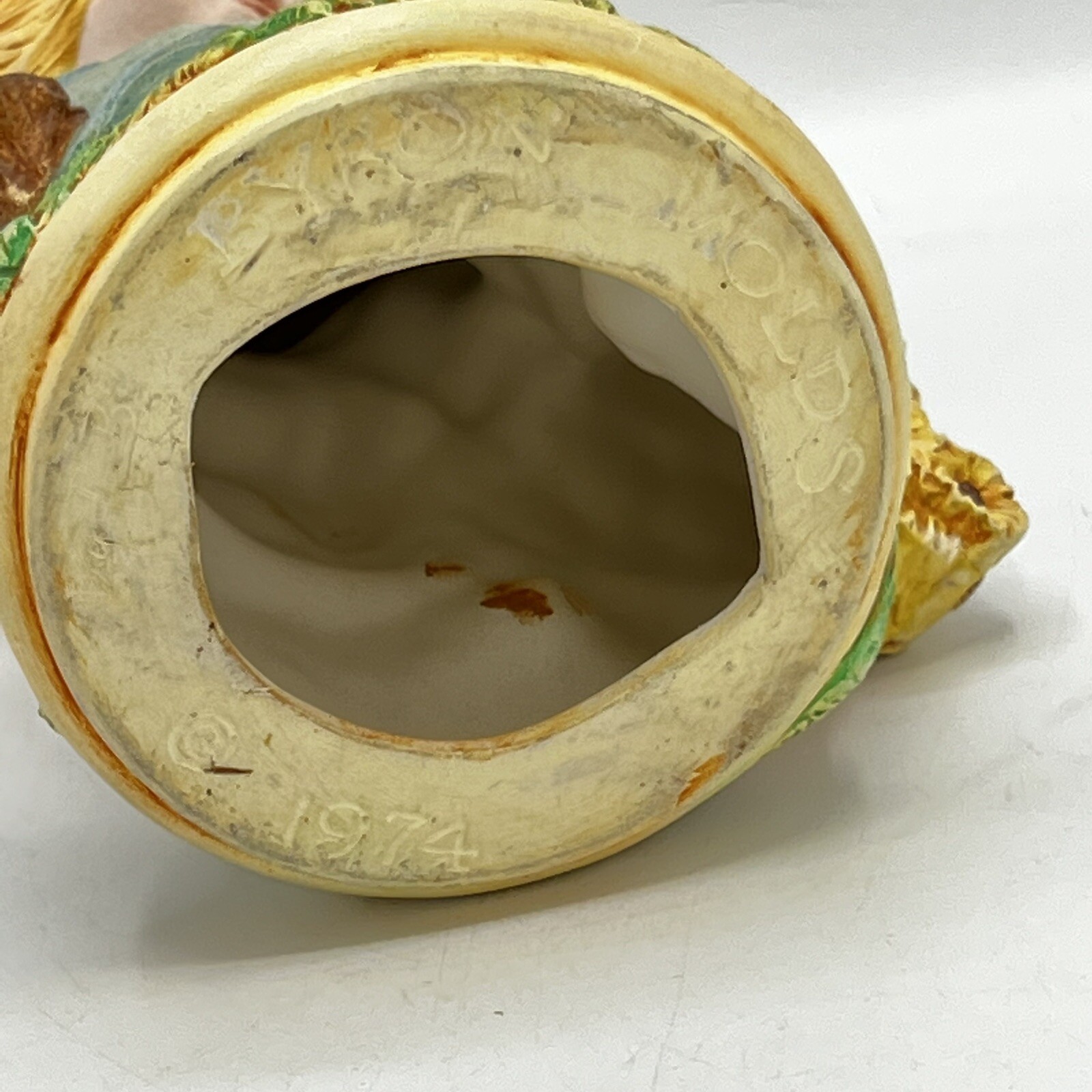 Byron Molds 1974 Ceramic Little Girl w/  Red Bonnet and Doll