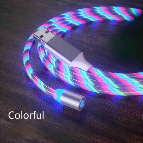 Magnetic Lead For Apple iPhone iPad/TypeC/Micro LED 3 in 1 Charger Cable 1M 2M - Picture 15 of 16