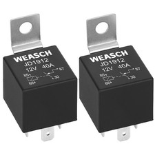 2 Pack JD1912 Car Relay, 12V 40A, 4 Pins SPST, Automotive Switches and Starte...