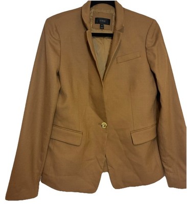 J. Crew Regent Blazer Wool Flannel Camel Single-Button Lined Women's Size 10