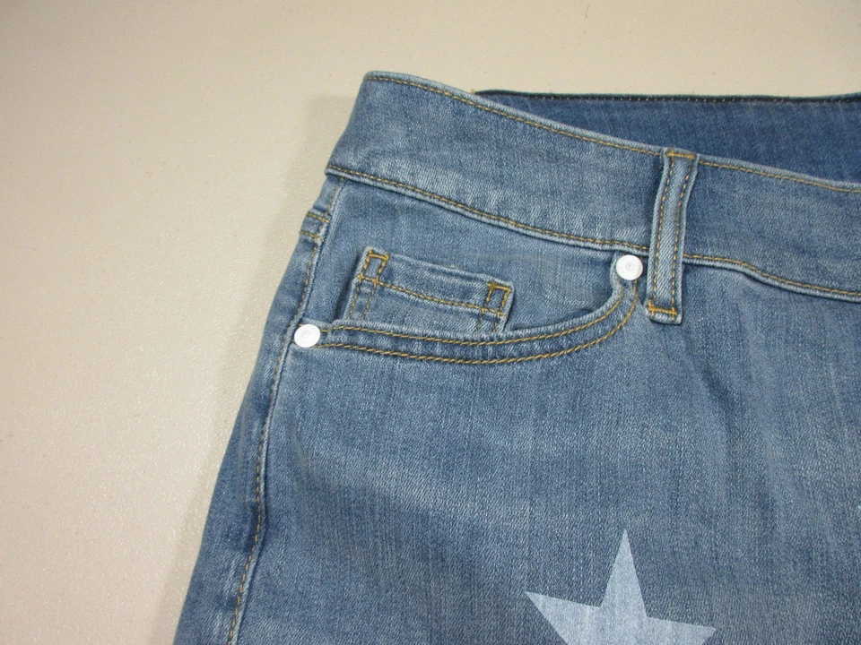 Pantalones cortos elásticos Lane Bryant para mujer estrellas medias desgastadas medio novio 12 usados en excelente estado Foto 2 de 4