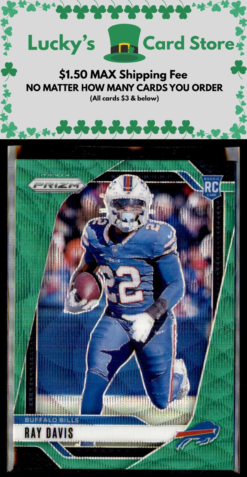 2024 Panini Prizm #382 Ray Davis Green Wave Rookie